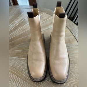 Sam Edelman Tan Heeled Boots with Modern Minimalist Design